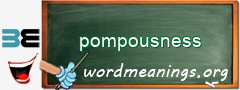 WordMeaning blackboard for pompousness